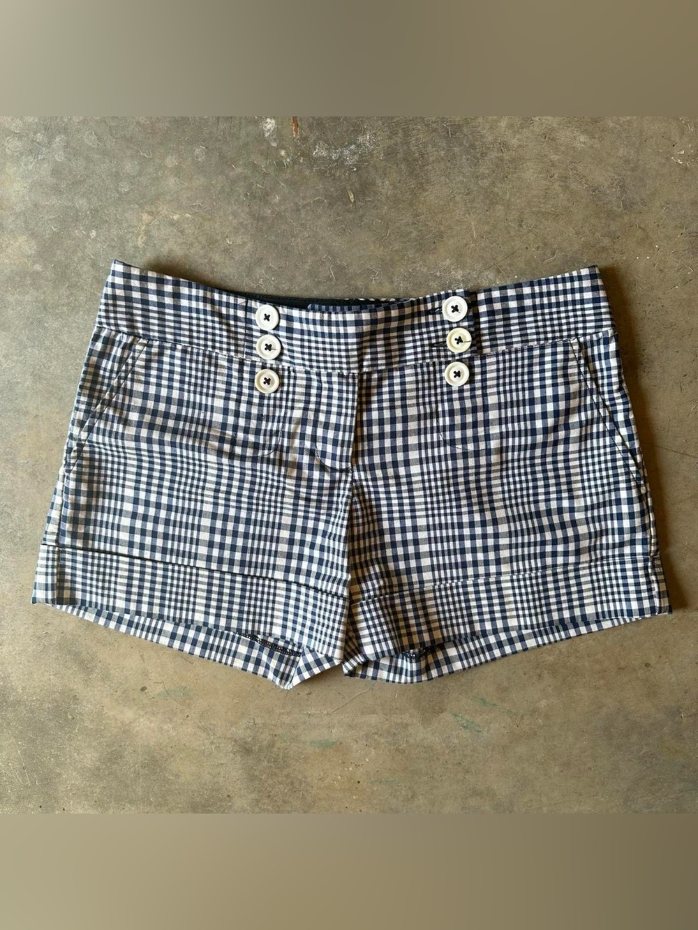 Zinc blue plaid micro shorts
